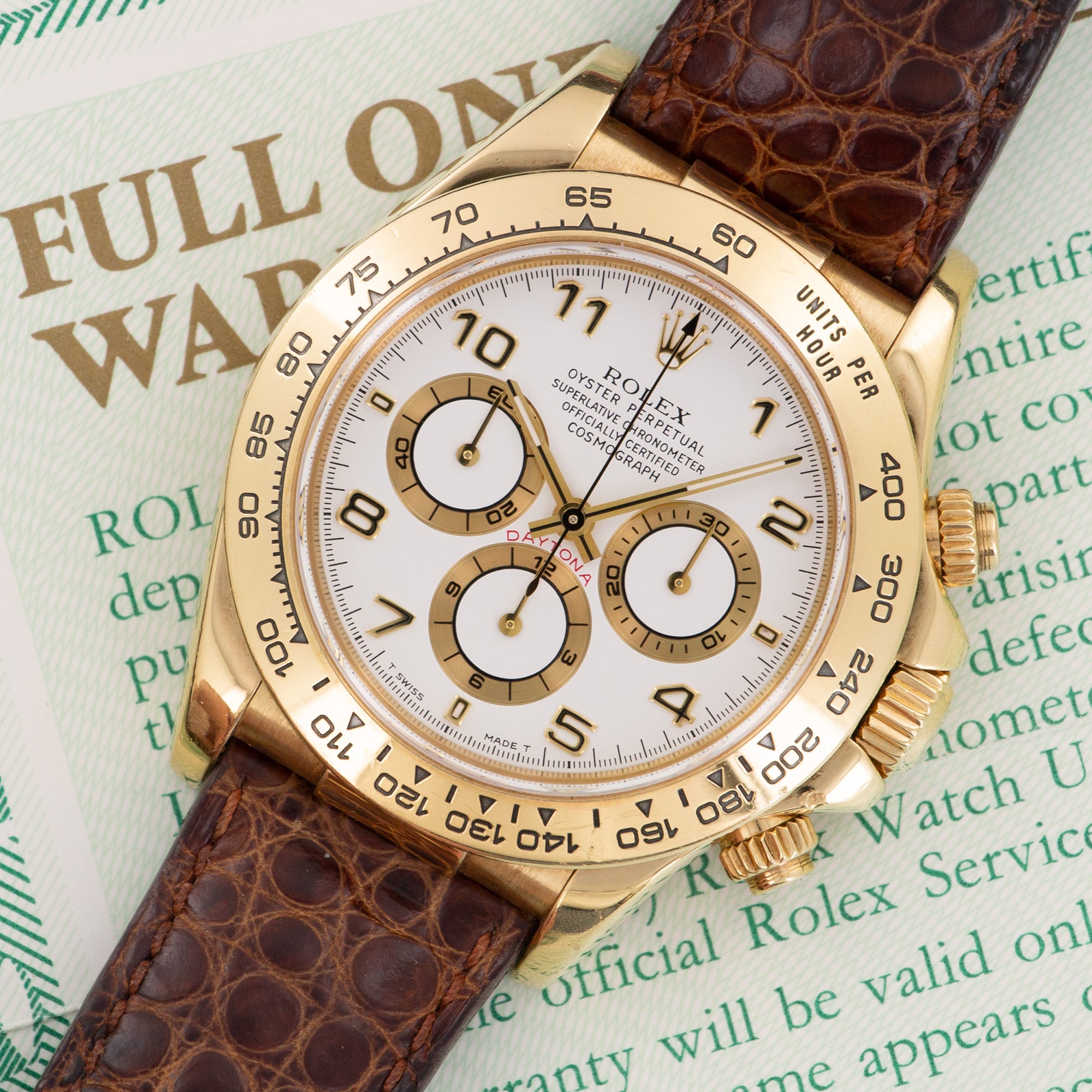 Rolex - Rolex Yellow Gold Zenith Cosmograph Daytona Watch, Ref 16518 with Original Box and Papers - The Keystone Watches