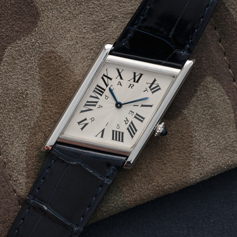 Cartier Platinum Asymmetrical Tank Watch, Piece Unique