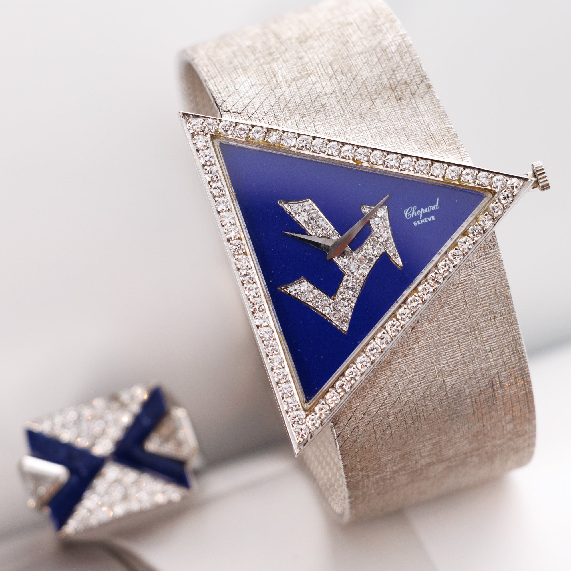 Chopard - Chopard White Gold and Lapis Asymetrical Watch and Ring Set - The Keystone Watches