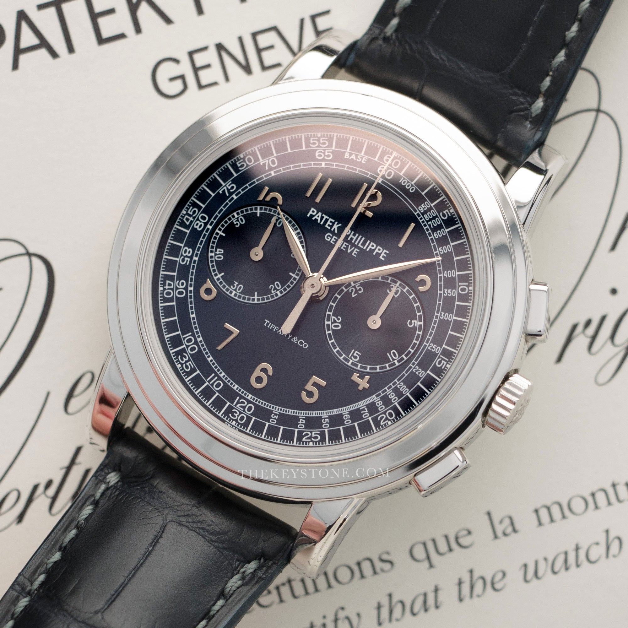 Patek Philippe Platinum Chronograph Watch Ref. 5070, Retailed by Tiffany &amp; Co.