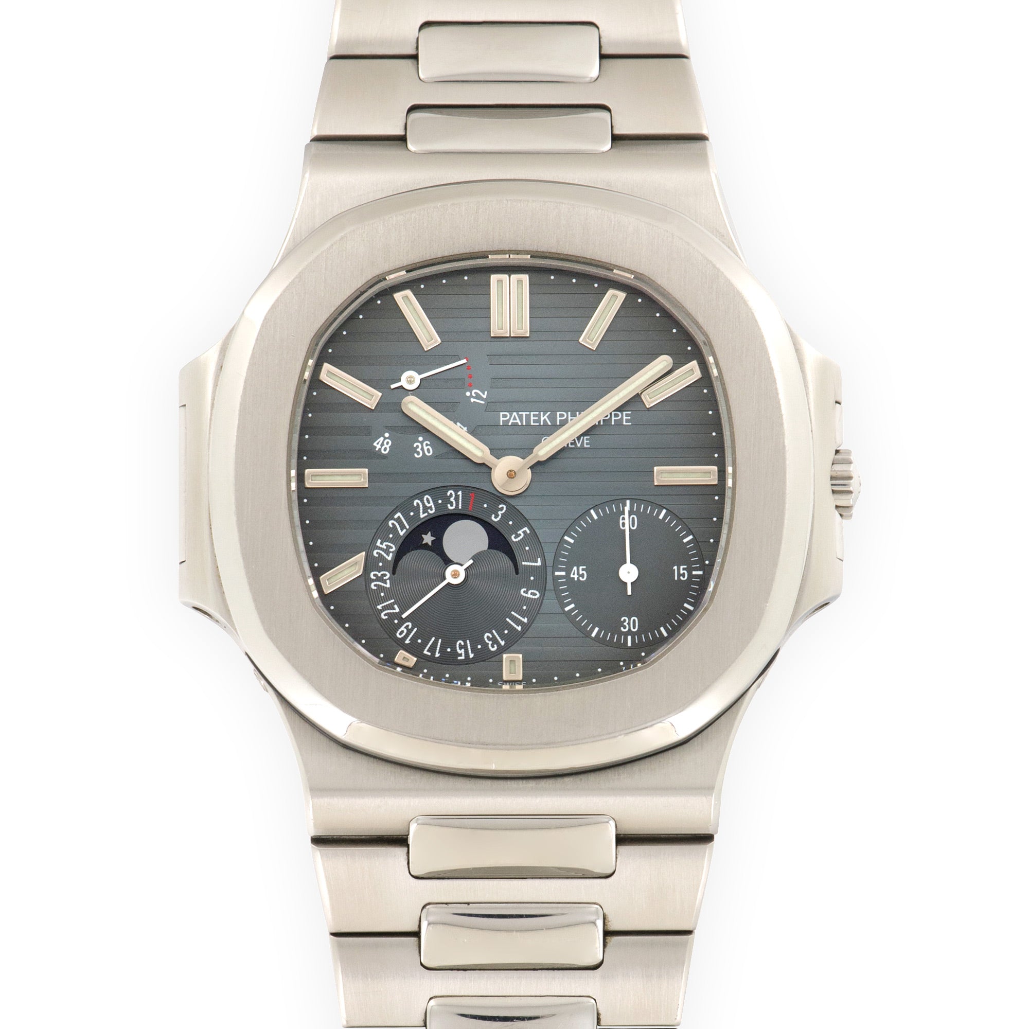 Patek Philippe - Patek Philippe Steel Nautilus Moonphase Watch Ref. 3712 with Original Box and Papers - The Keystone Watches