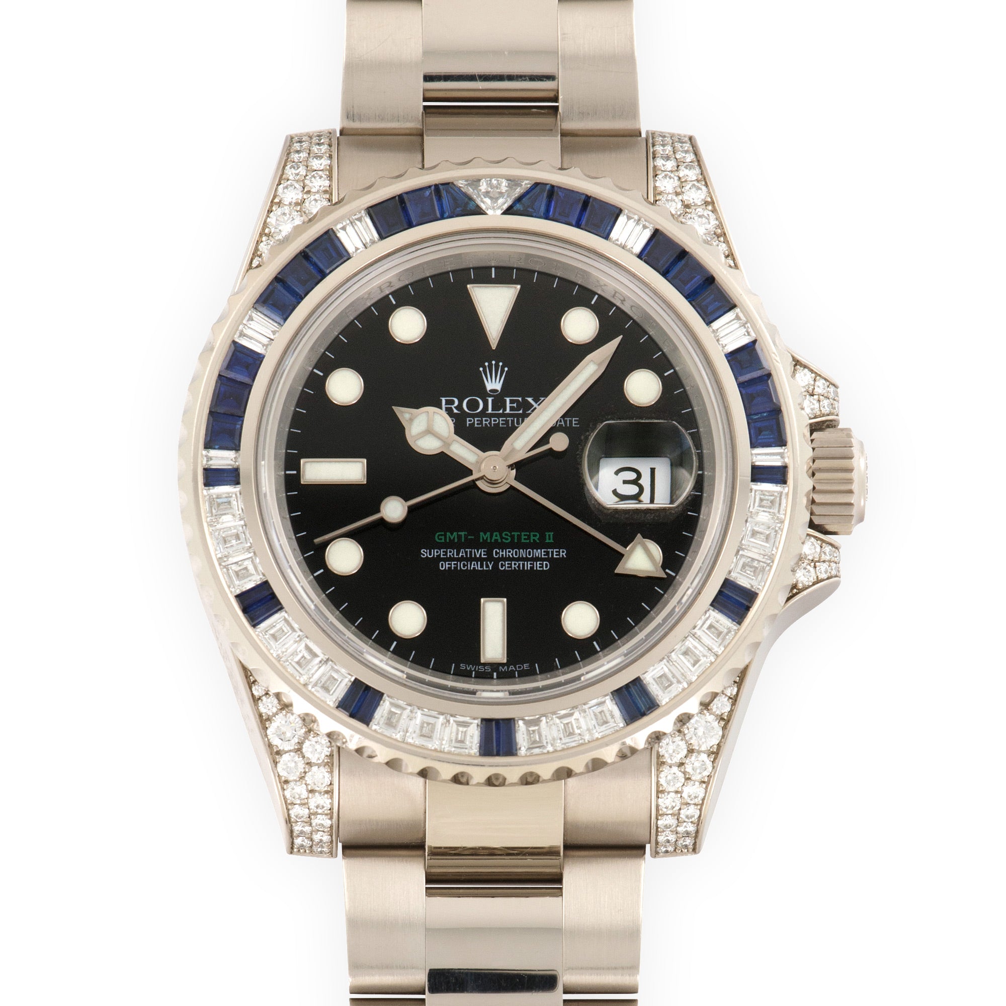 Rolex - Rolex White Gold GMT-Master II Diamond Sapphire Watch Ref. 116759 - The Keystone Watches