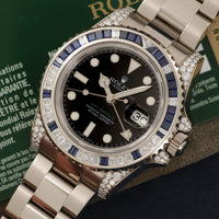 Rolex White Gold GMT-Master II Diamond Sapphire Watch Ref. 116759