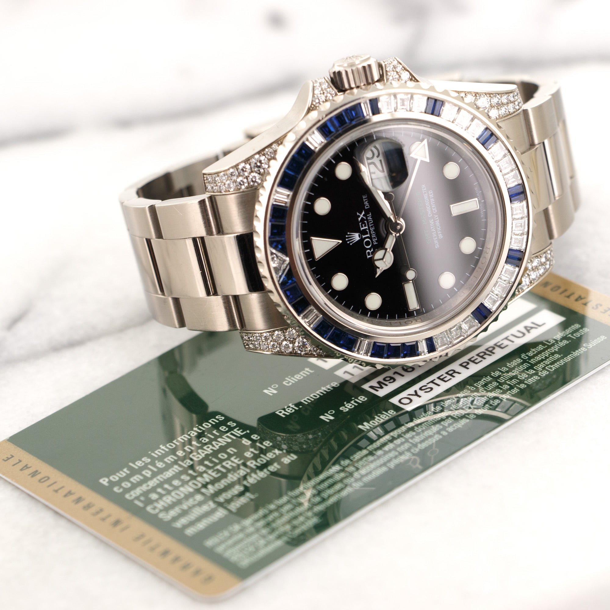 Rolex - Rolex White Gold GMT-Master II Diamond Sapphire Watch Ref. 116759 - The Keystone Watches