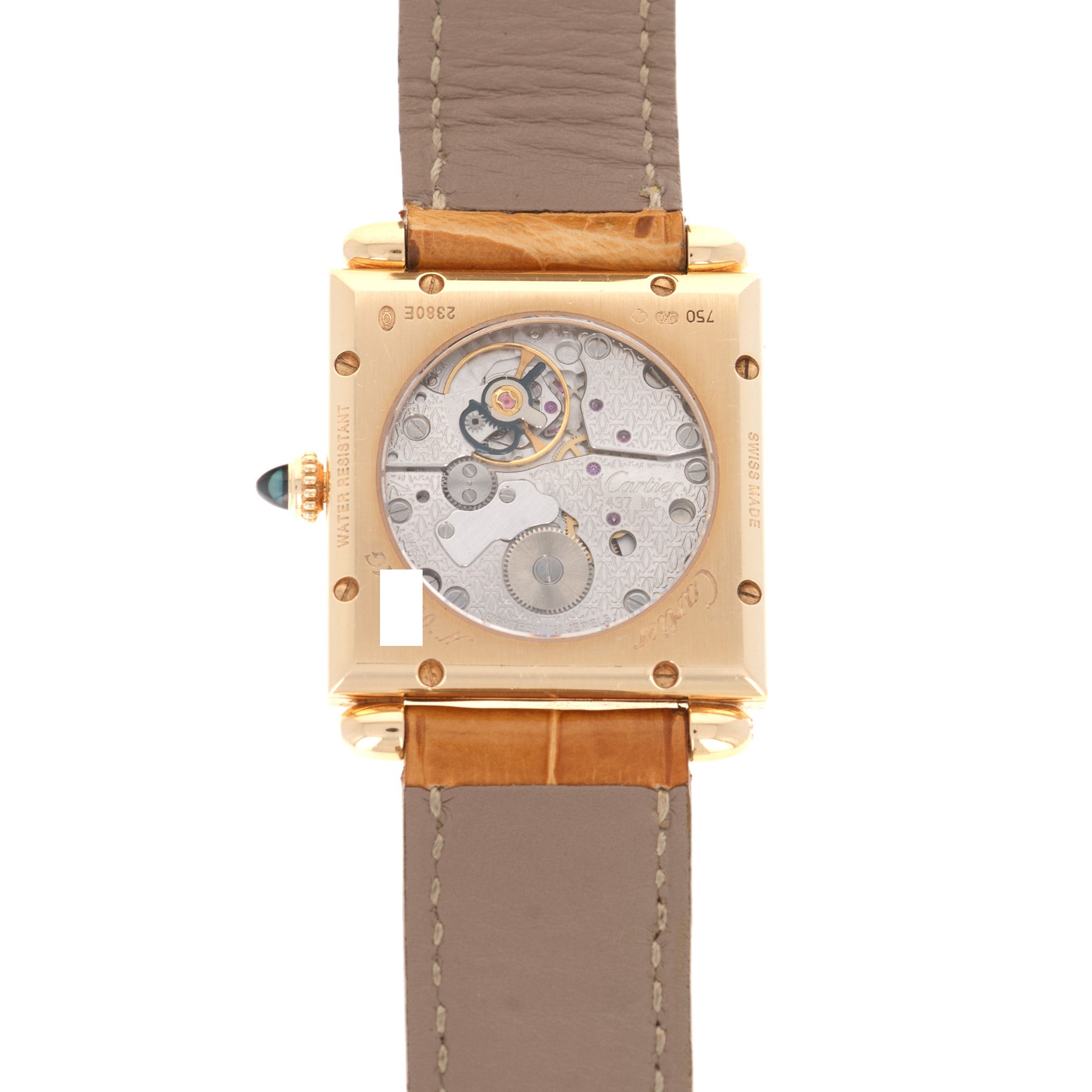 Cartier - Cartier Yellow Gold Manual Tank Obus Watch with Display Caseback - The Keystone Watches