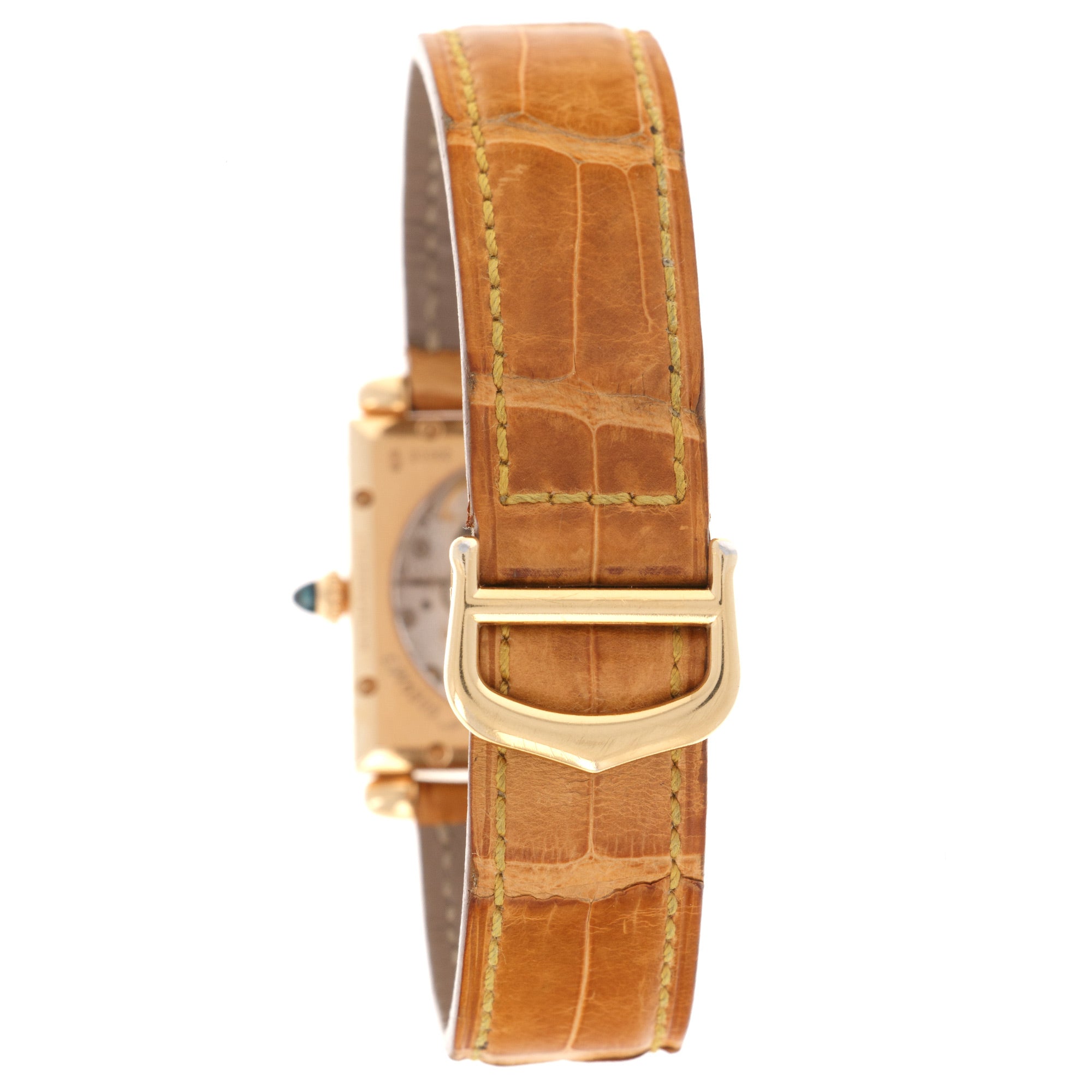 Cartier - Cartier Yellow Gold Manual Tank Obus Watch with Display Caseback - The Keystone Watches