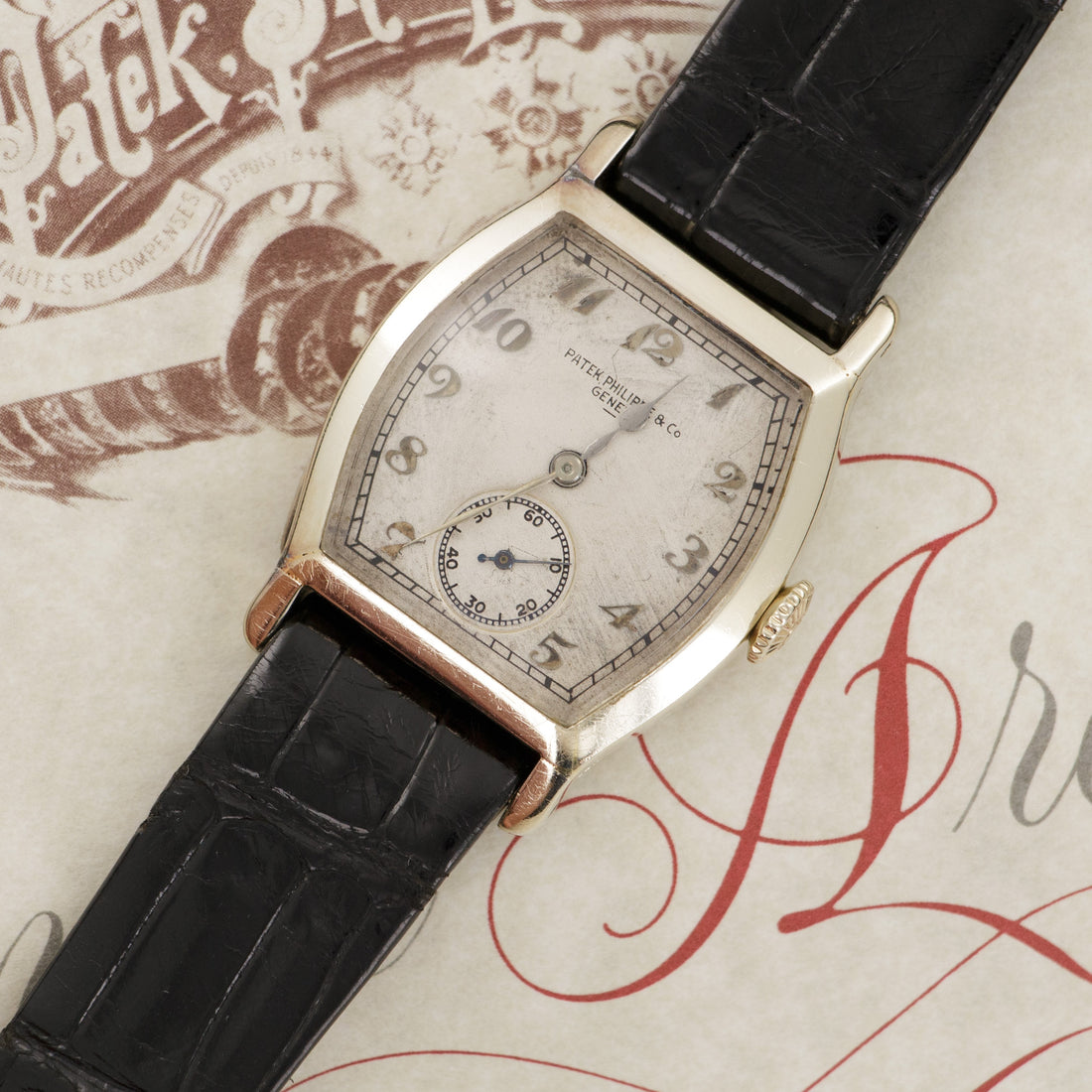 Patek Philippe White Gold Tonneau Watch from 1927