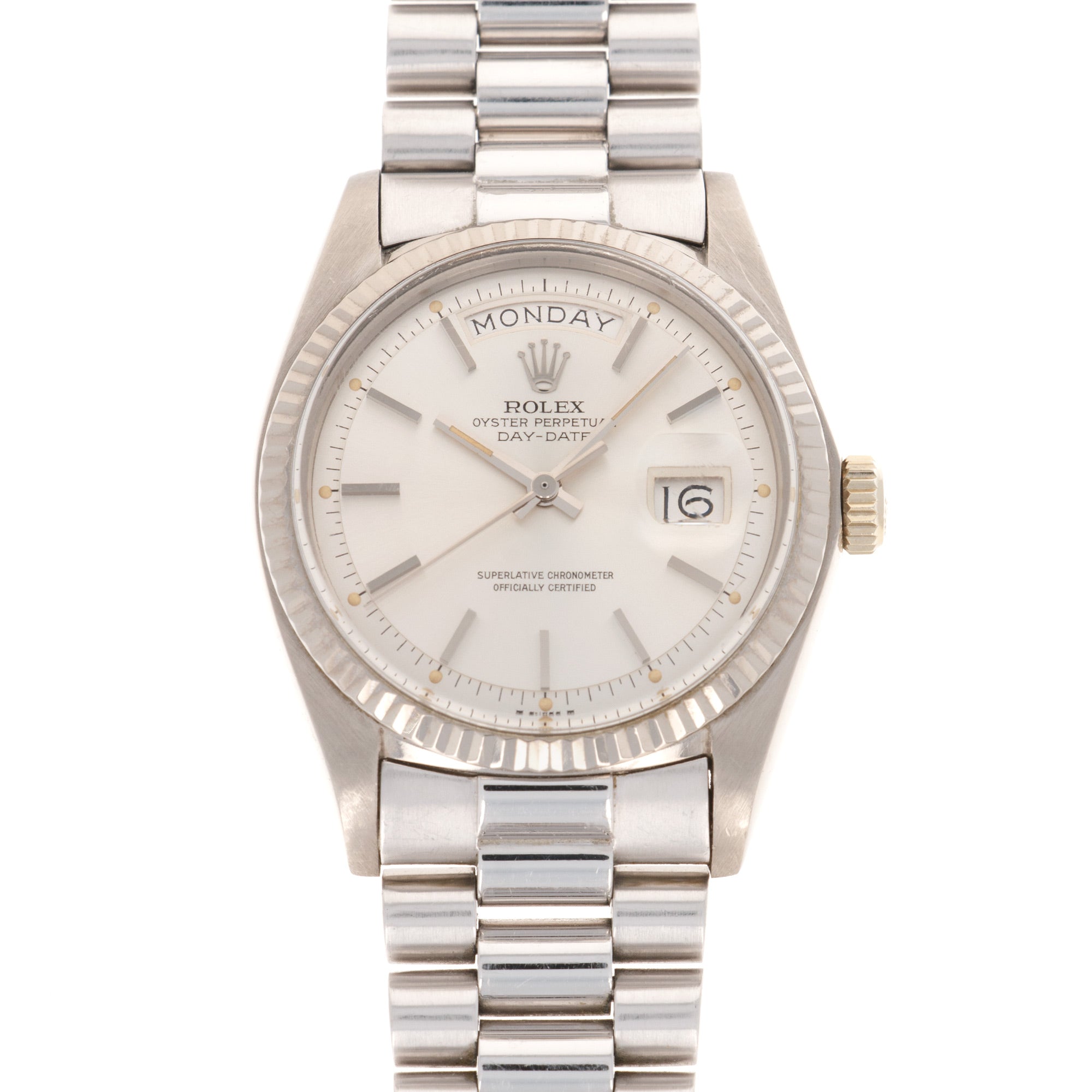 Rolex - Rolex White Gold Day-Date Watch Ref. 1803, with Original Warranty Paper - The Keystone Watches