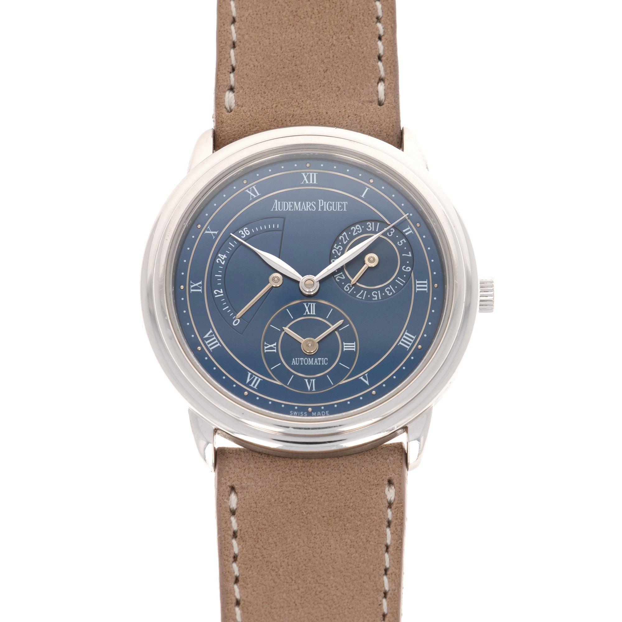 Audemars Piguet - Audemars Piguet Platinum Jules Audemars Dual Time Blue Dial - The Keystone Watches