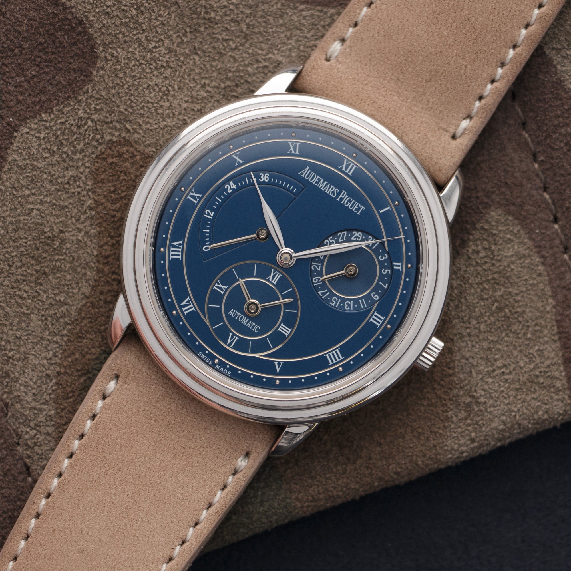 Audemars Piguet - Audemars Piguet Platinum Jules Audemars Dual Time Blue Dial - The Keystone Watches