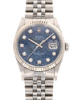 Rolex Datejust Sodalite Diamond Watch Ref. 16234, with Original Paper