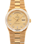 Rolex Yellow Gold Day-Date Oysterquartz Diamond Watch Ref. 19058, Delivered to Saudi Arabian Oil Co.