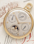 Patek Philippe Yellow Gold Perpetual Calendar Pocket Watch