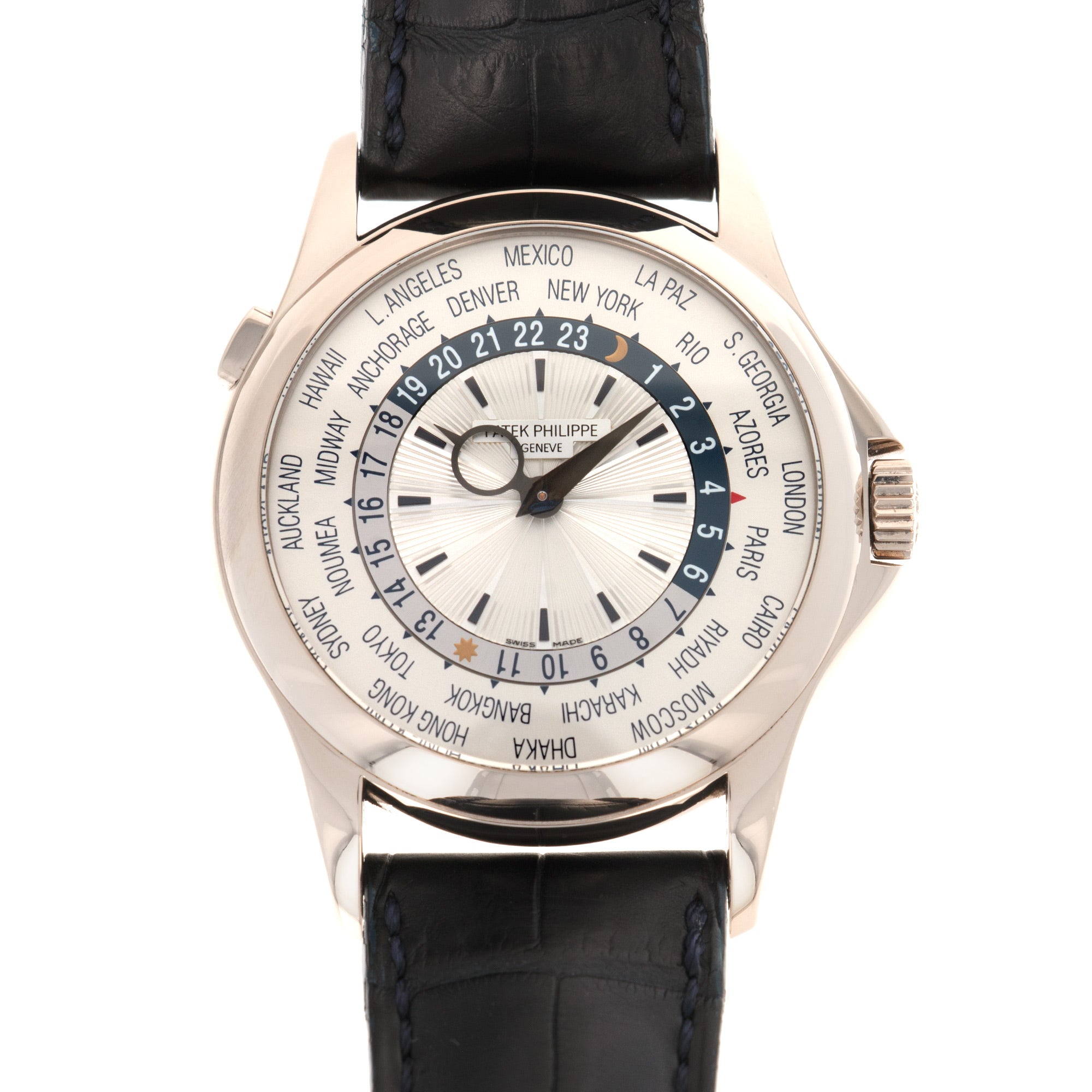 Patek Philippe White Gold World Time Watch Ref. 5130, Retailed by Tiffany &amp; Co.