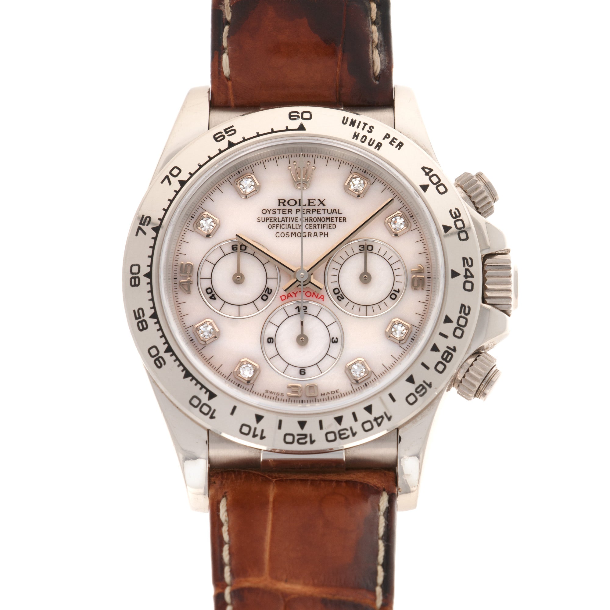 Rolex - Rolex White Gold Cosmograph Daytona MOP Diamond Watch Ref. 16519 - The Keystone Watches