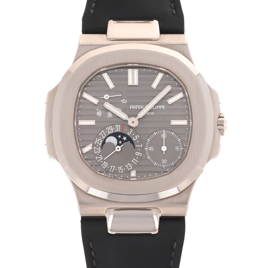 Patek Philippe White Gold Nautilus Moonphase Watch Ref. 5712