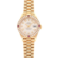 Rolex Yellow Gold Datejust Diamond Ruby Watch Ref. 79068