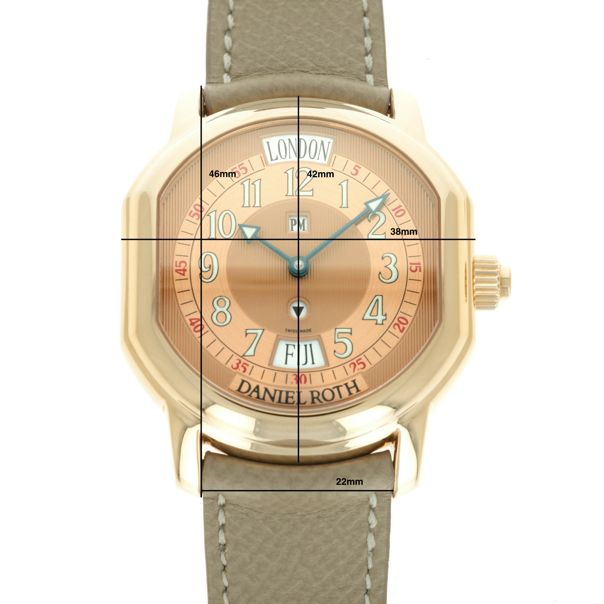 Daniel Roth - Daniel Roth Rose Gold Metropolitan World Time Watch - The Keystone Watches