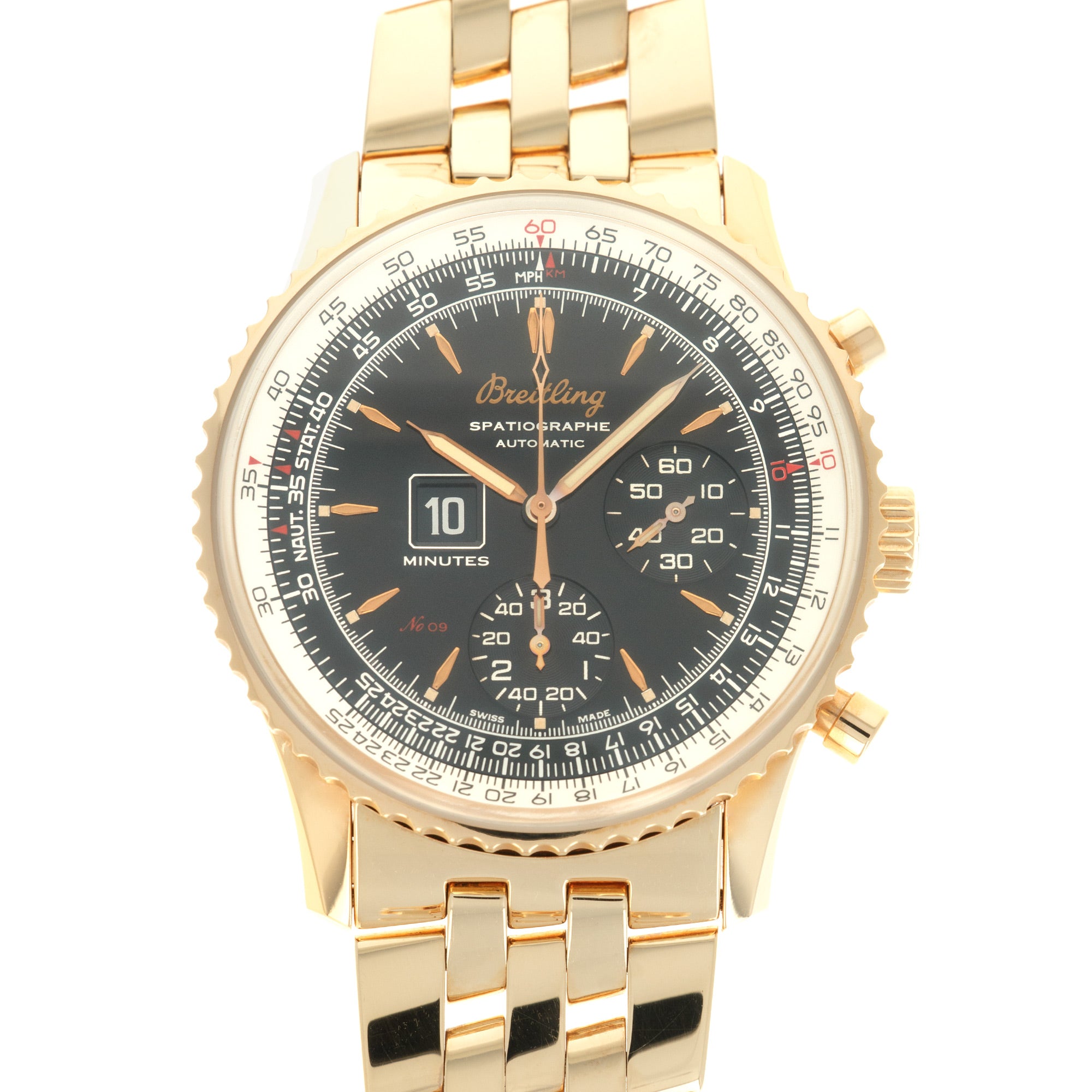 Breitling - Breitling Yellow Gold Montbrilliant Spatiographe Watch - The Keystone Watches
