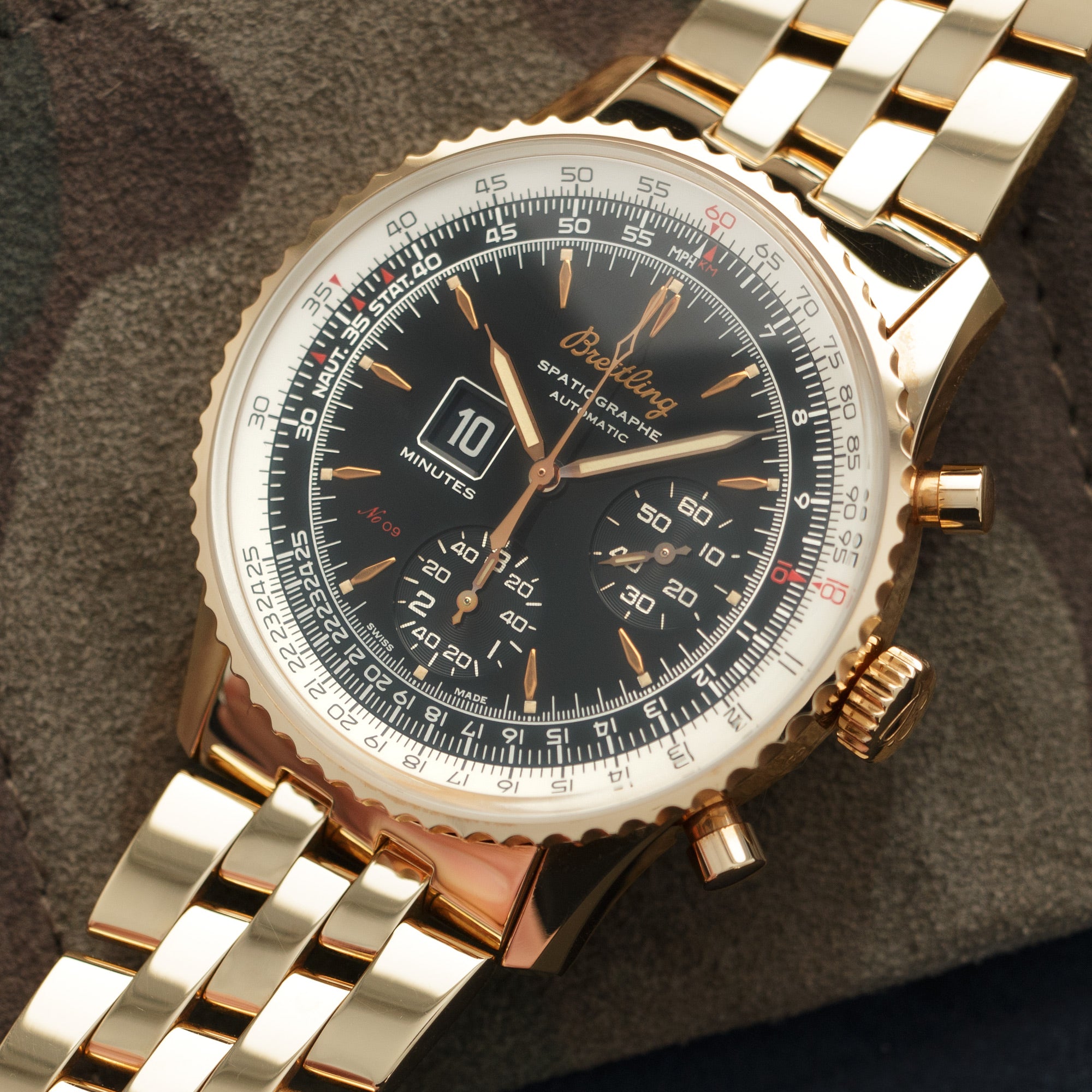 Breitling - Breitling Yellow Gold Montbrilliant Spatiographe Watch - The Keystone Watches