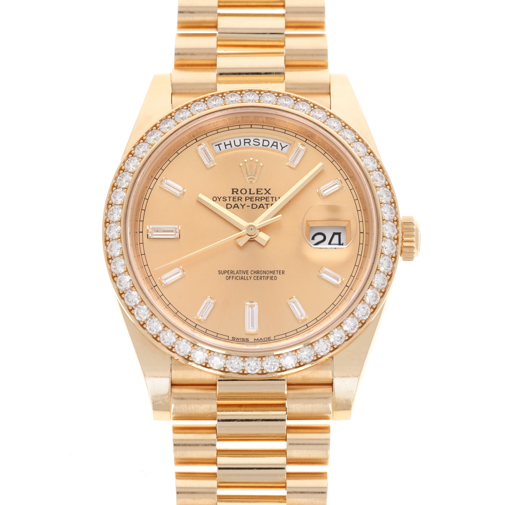 Rolex - Rolex Yellow Gold Day-Date Diamond Watch Ref. 228348 - The Keystone Watches