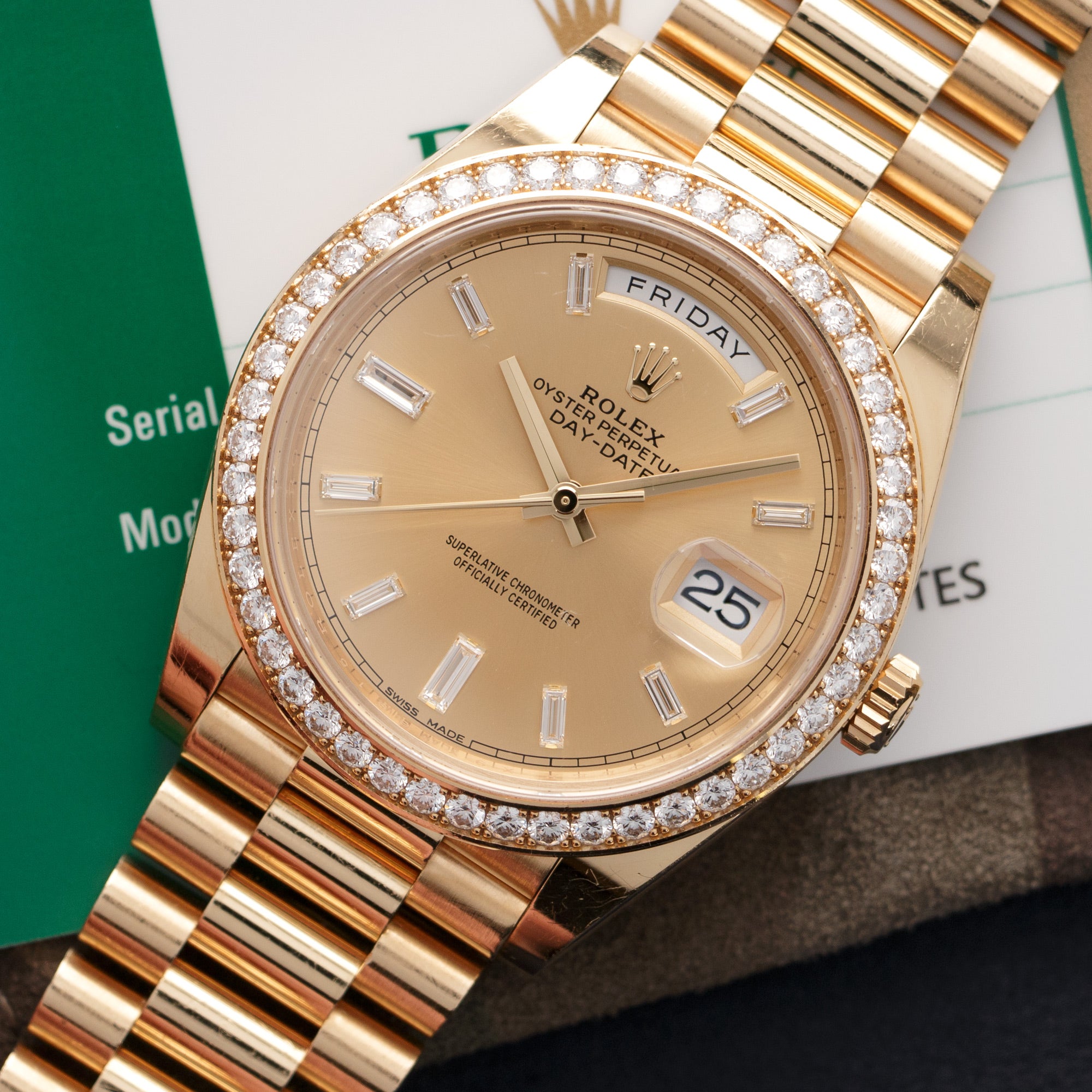 Rolex - Rolex Yellow Gold Day-Date Diamond Watch Ref. 228348 - The Keystone Watches