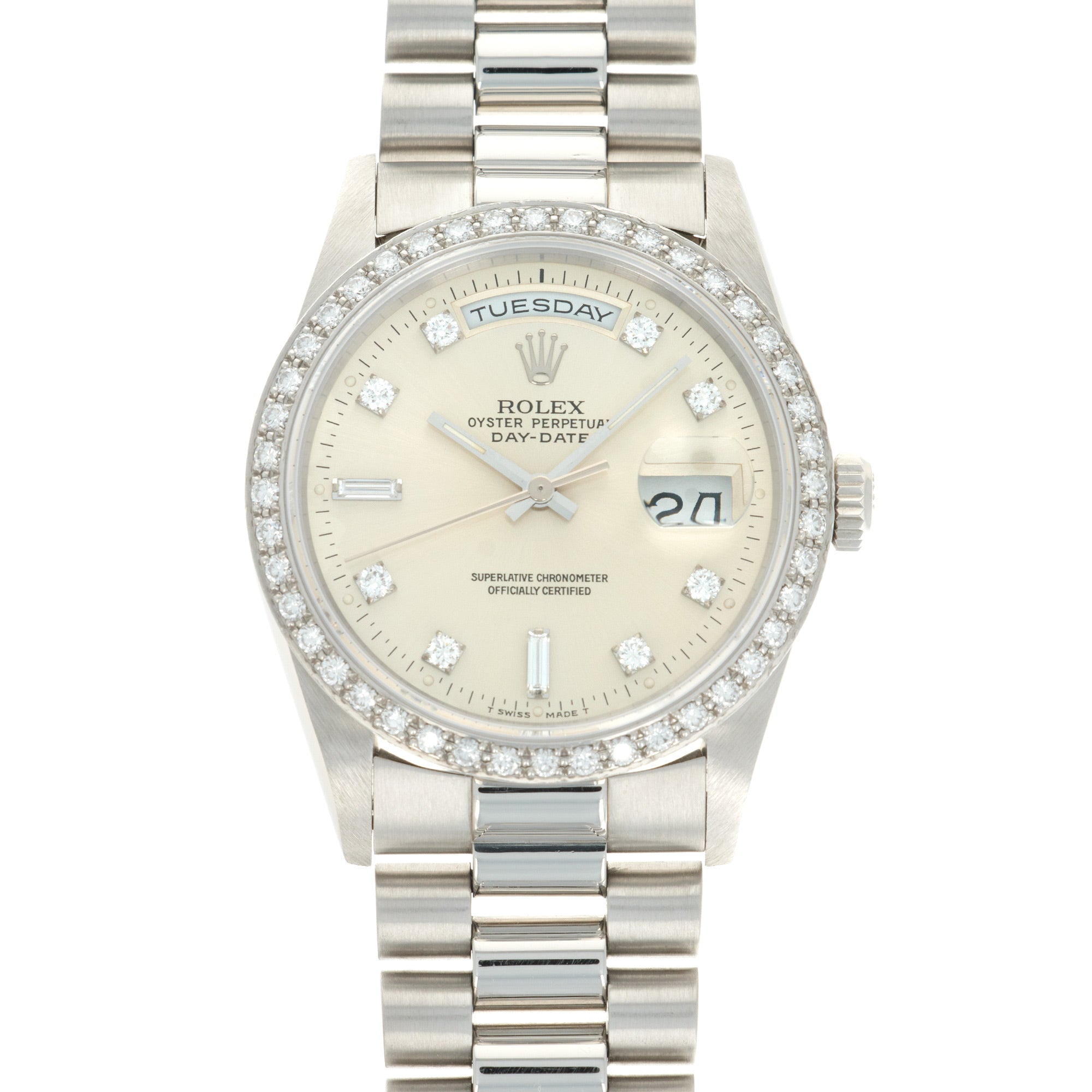 Rolex - Rolex Platinum Day-Date Diamond Watch Ref. 18346 - The Keystone Watches