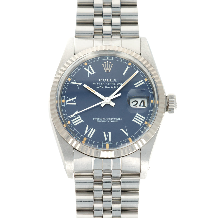 Rolex Datejust Blue Roman Dial Watch Ref. 16014, 1984