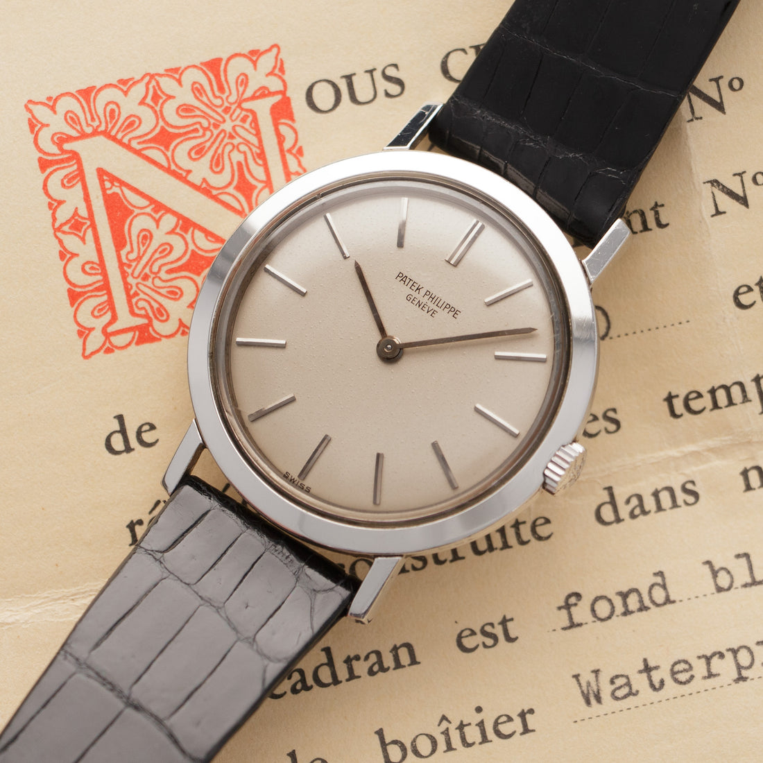 Patek Philippe Steel Calatrava Watch Ref. 3509 with Original Box and Papers
