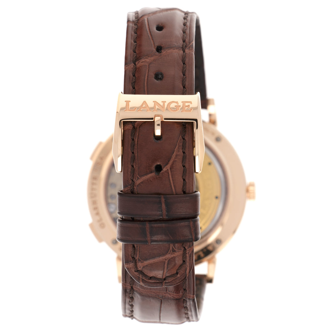 A Lange & Sohne Rose Gold Saxonia Dual Time Watch Ref. 385.032