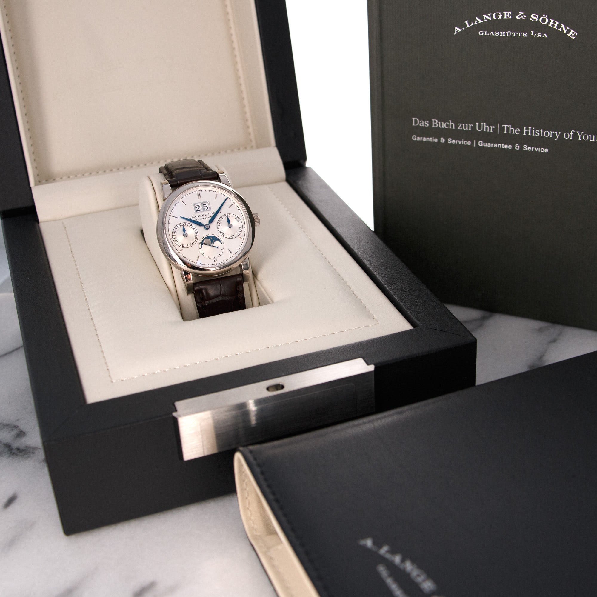 A Lange &amp; Sohne White Gold Saxonia Annual Calendar Watch, Ref. 330.026