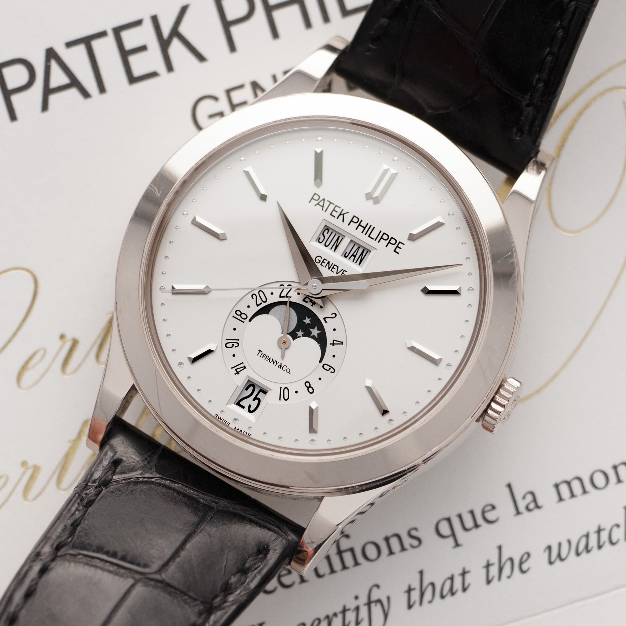 Patek Philippe - Patek Philippe White Gold Annual Calendar Watch, Ref. 5396. Retailed by Tiffany & Co. - The Keystone Watches