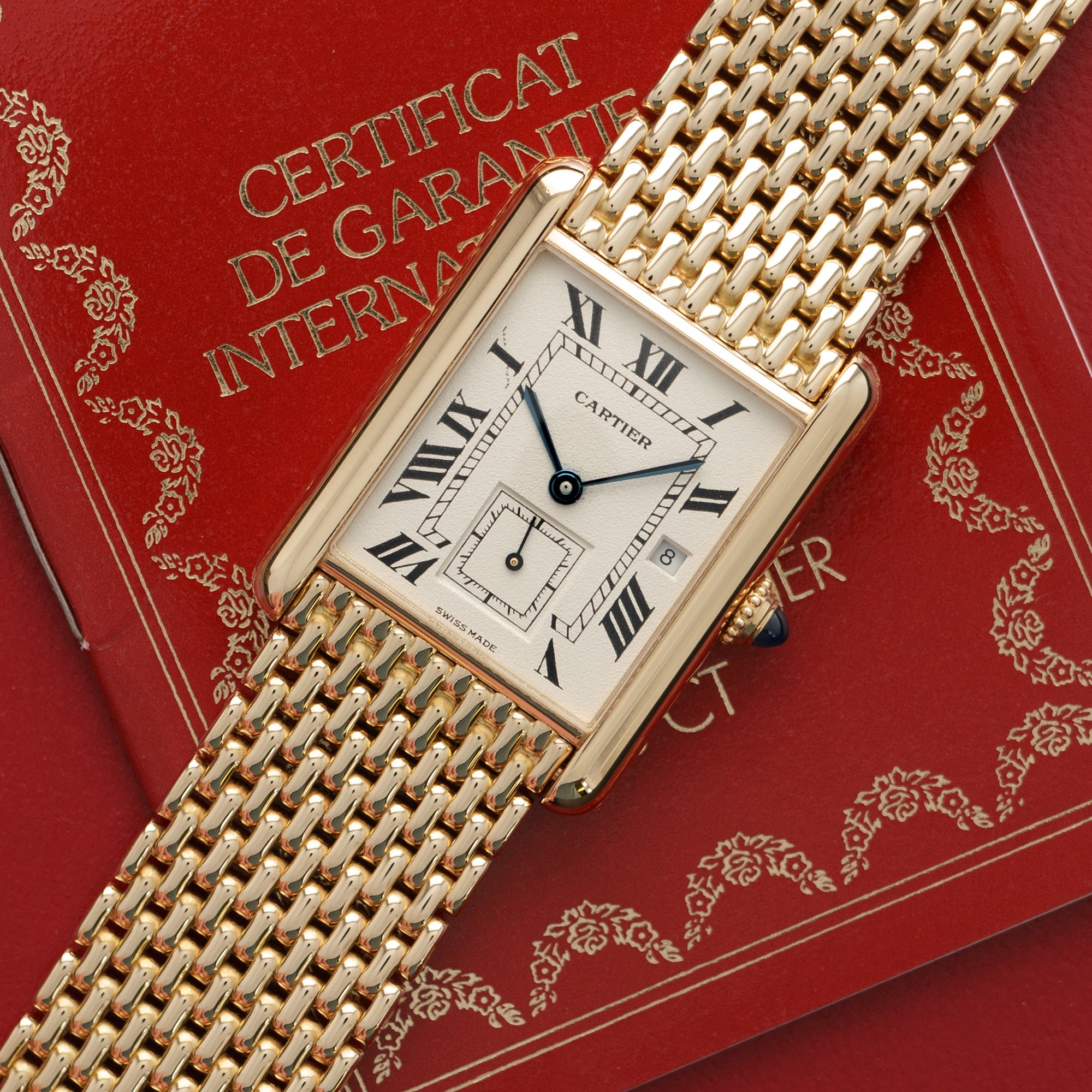 Cartier - Cartier Yellow Gold Tank Louis Bracelet Watch with Original Box and Warranty - The Keystone Watches