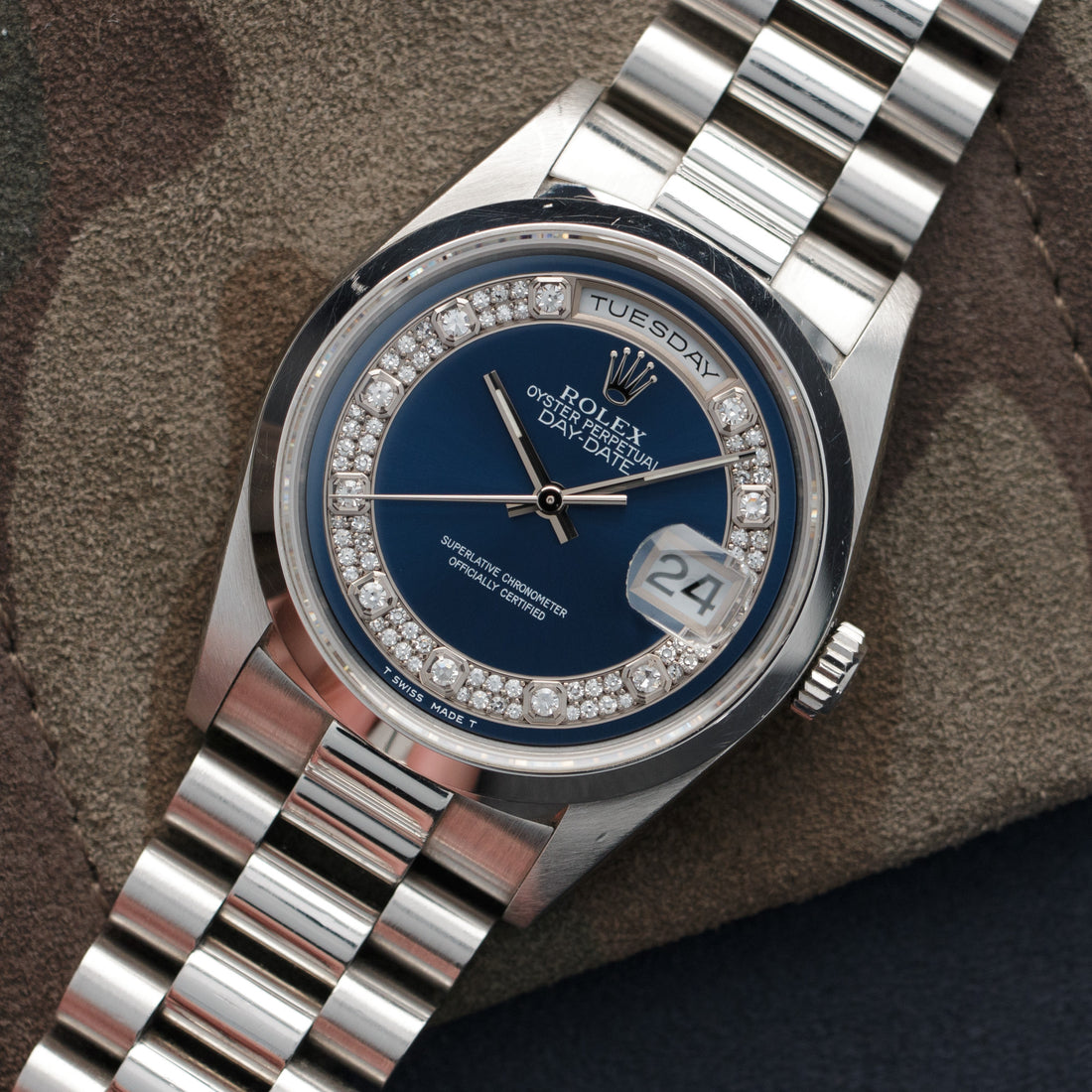 Rolex Platinum Day-Date Diamond Watch Ref. 18206