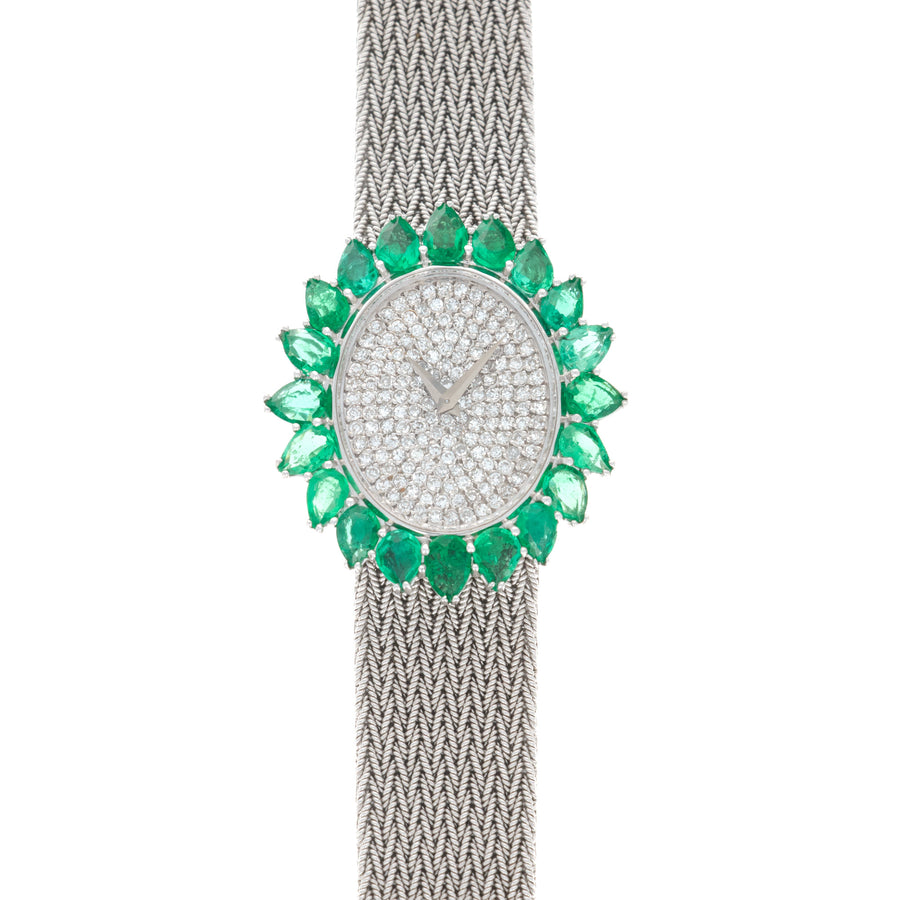 Vacheron Constantin White Gold Diamond & Emerald Watch