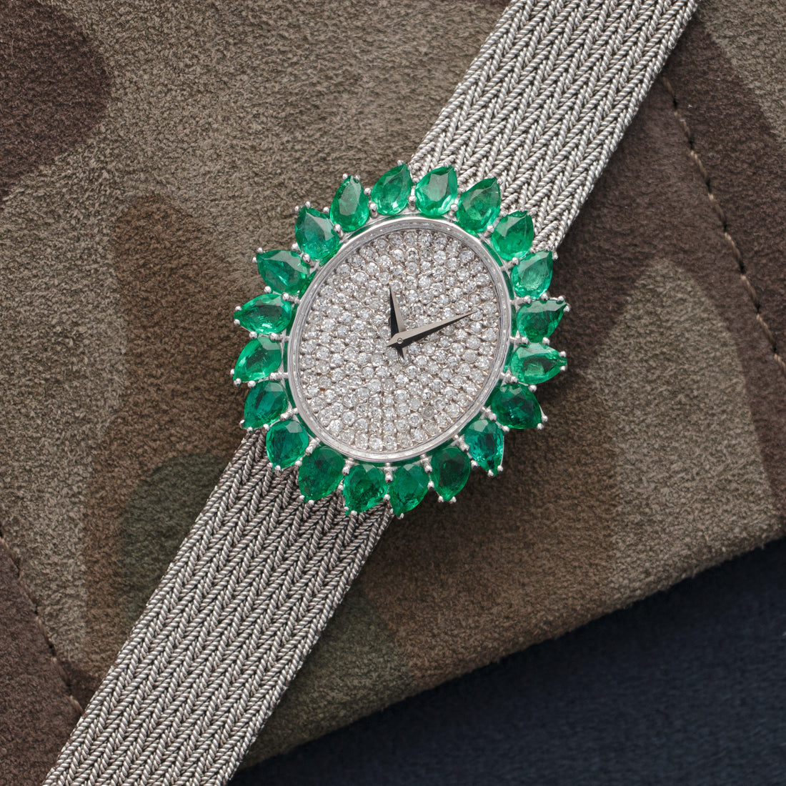 Vacheron Constantin White Gold Diamond & Emerald Watch