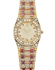 Audemars Piguet - Audemars Piguet Yellow Gold Royal Oak Diamond Ruby Watch - The Keystone Watches