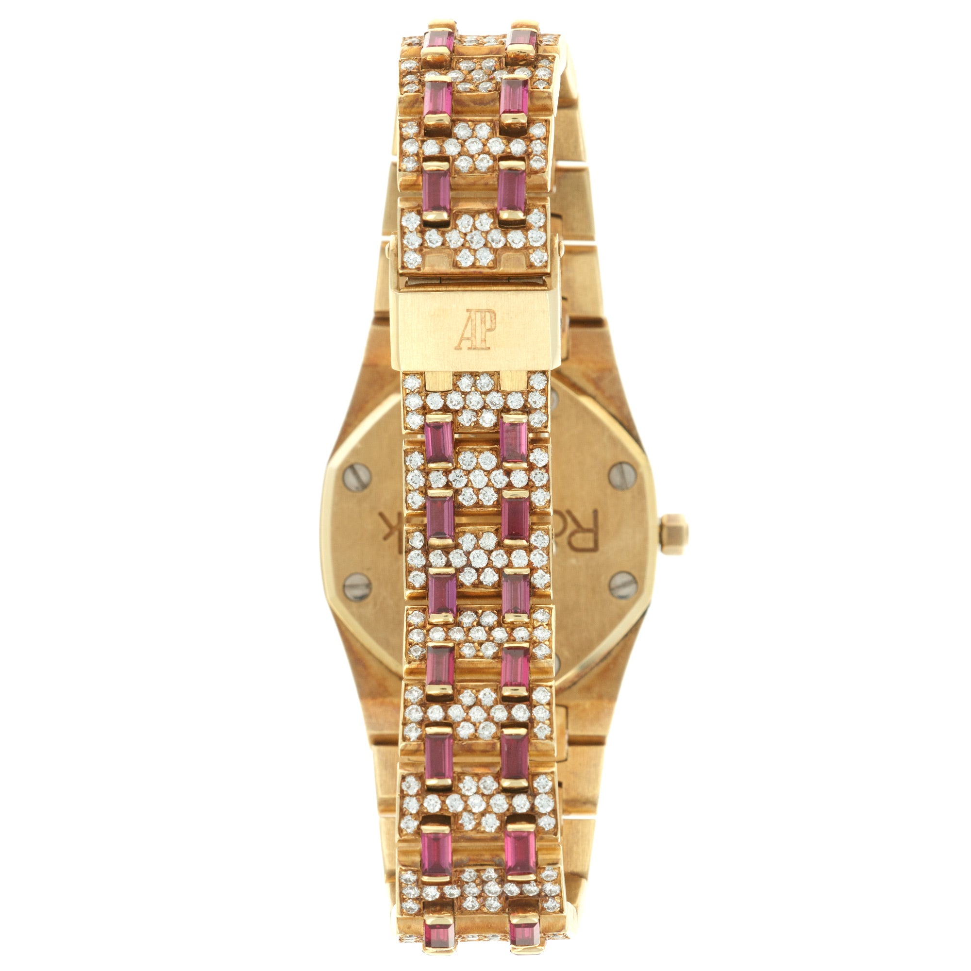 Audemars Piguet - Audemars Piguet Yellow Gold Royal Oak Diamond Ruby Watch - The Keystone Watches