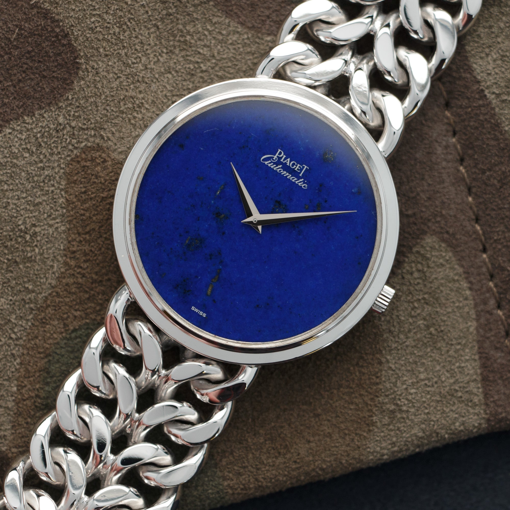Piaget - Piaget White Gold Lapis Link Bracelet Watch - The Keystone Watches