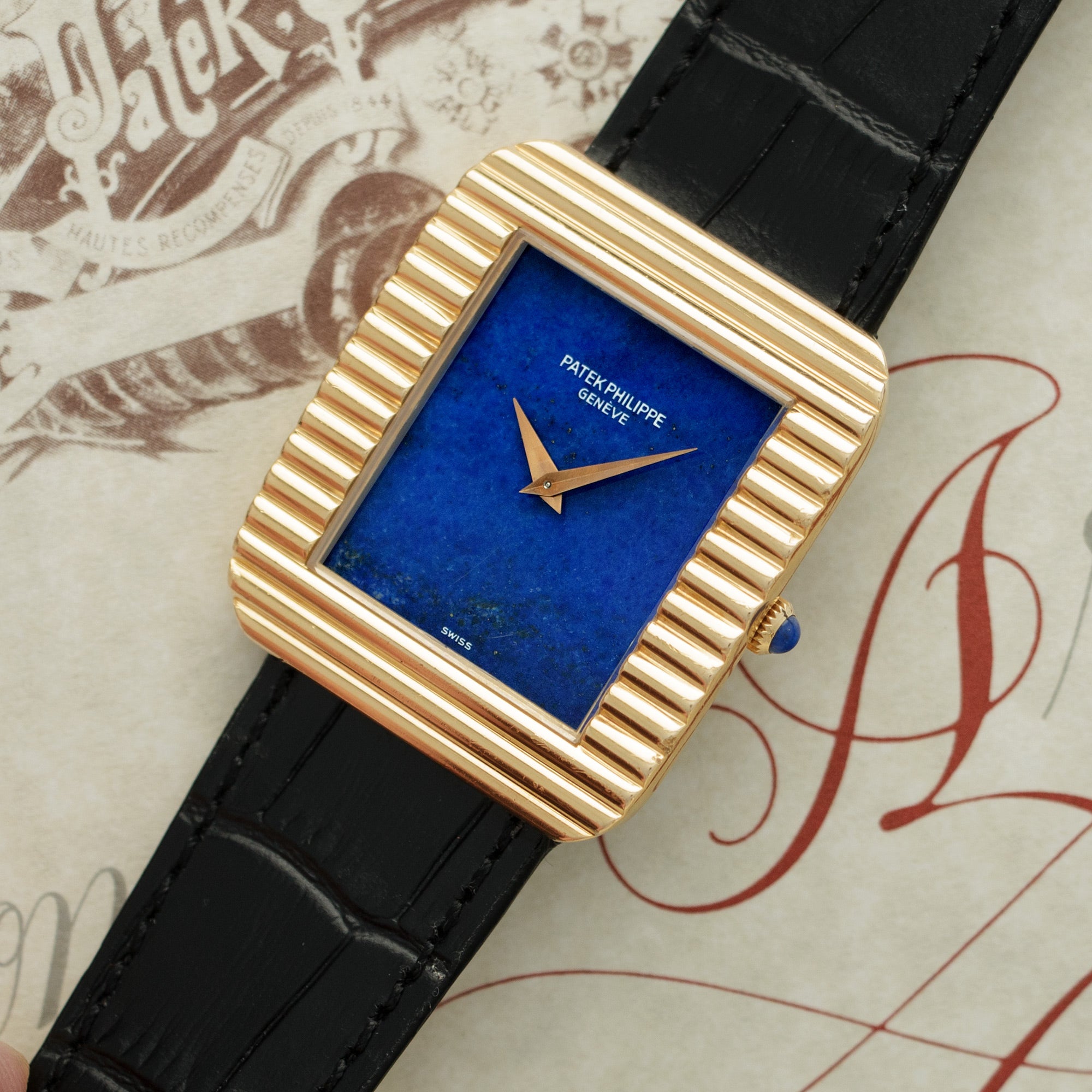 Patek Philippe - Patek Philippe Yellow Gold Lapis Watch Ref. 3733 - The Keystone Watches
