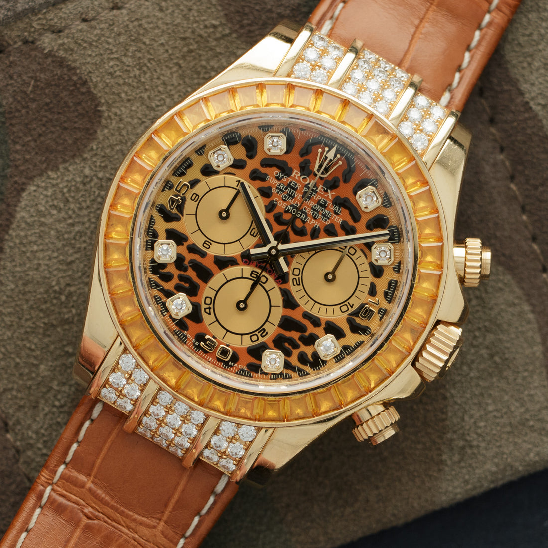 Rolex Yellow Gold Cosmograph Daytona Leopard Watch Ref. 116598