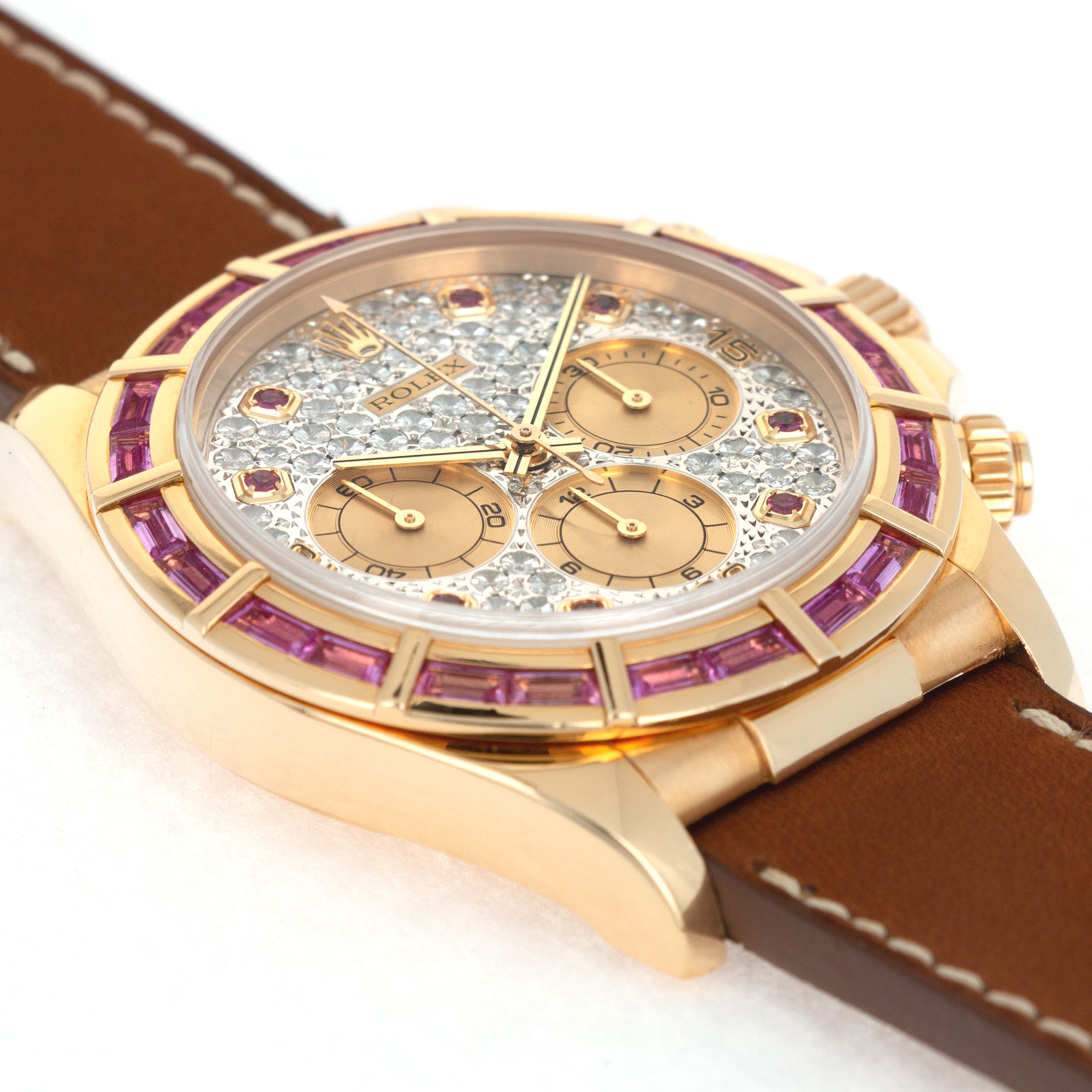 Rolex - Rolex Yellow Gold Cosmograph Daytona Zenith Sapphire Diamond Watch Ref. 16588 - The Keystone Watches