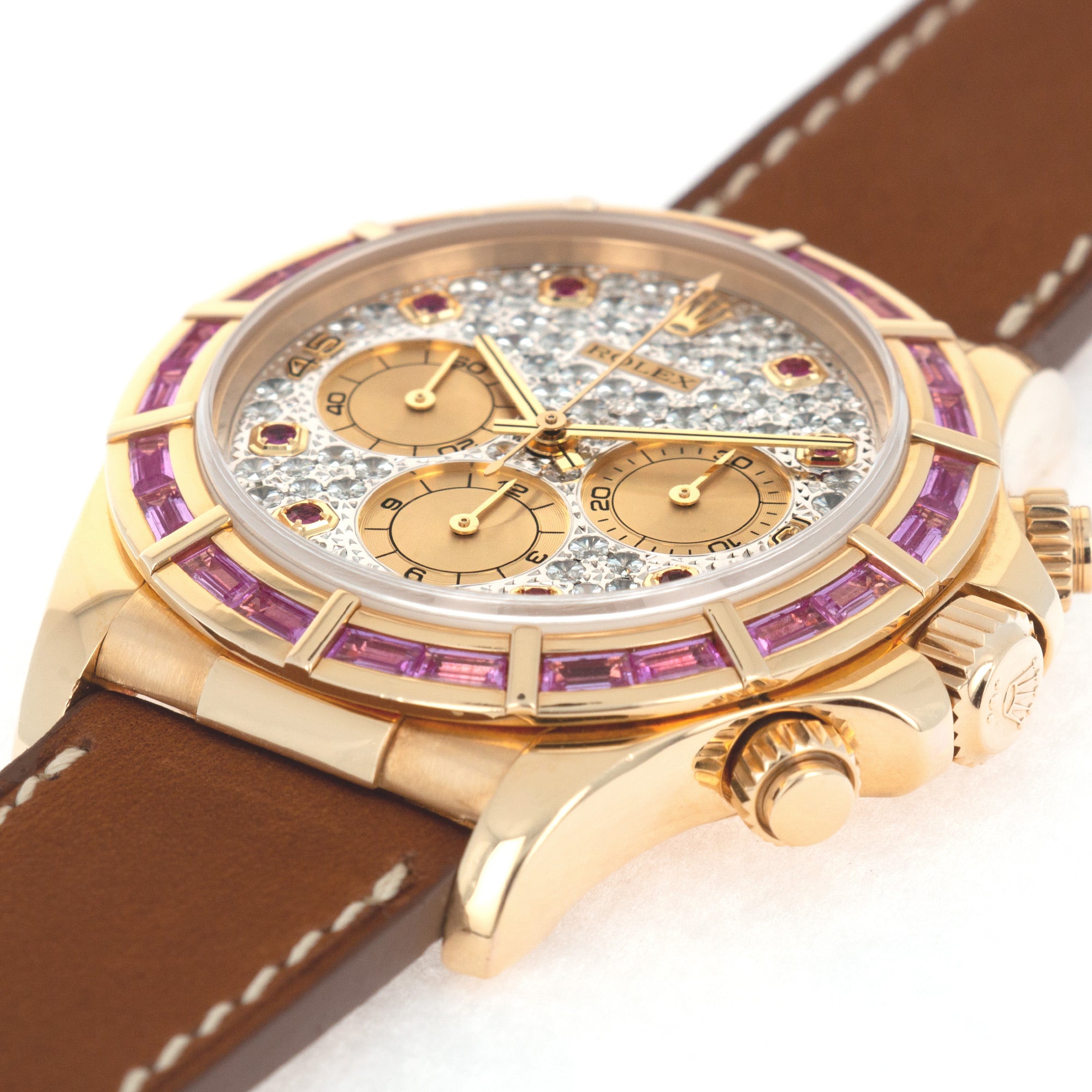 Rolex - Rolex Yellow Gold Cosmograph Daytona Zenith Sapphire Diamond Watch Ref. 16588 - The Keystone Watches