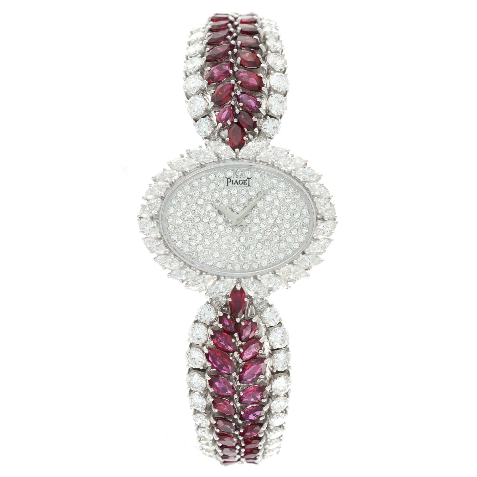 Piaget - Piaget White Gold Diamond & Ruby Bracelet Watch - The Keystone Watches