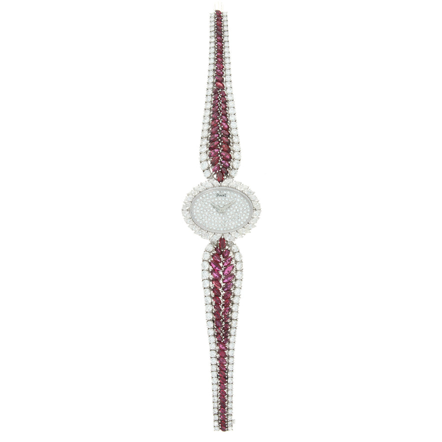 Piaget White Gold Diamond & Ruby Bracelet Watch