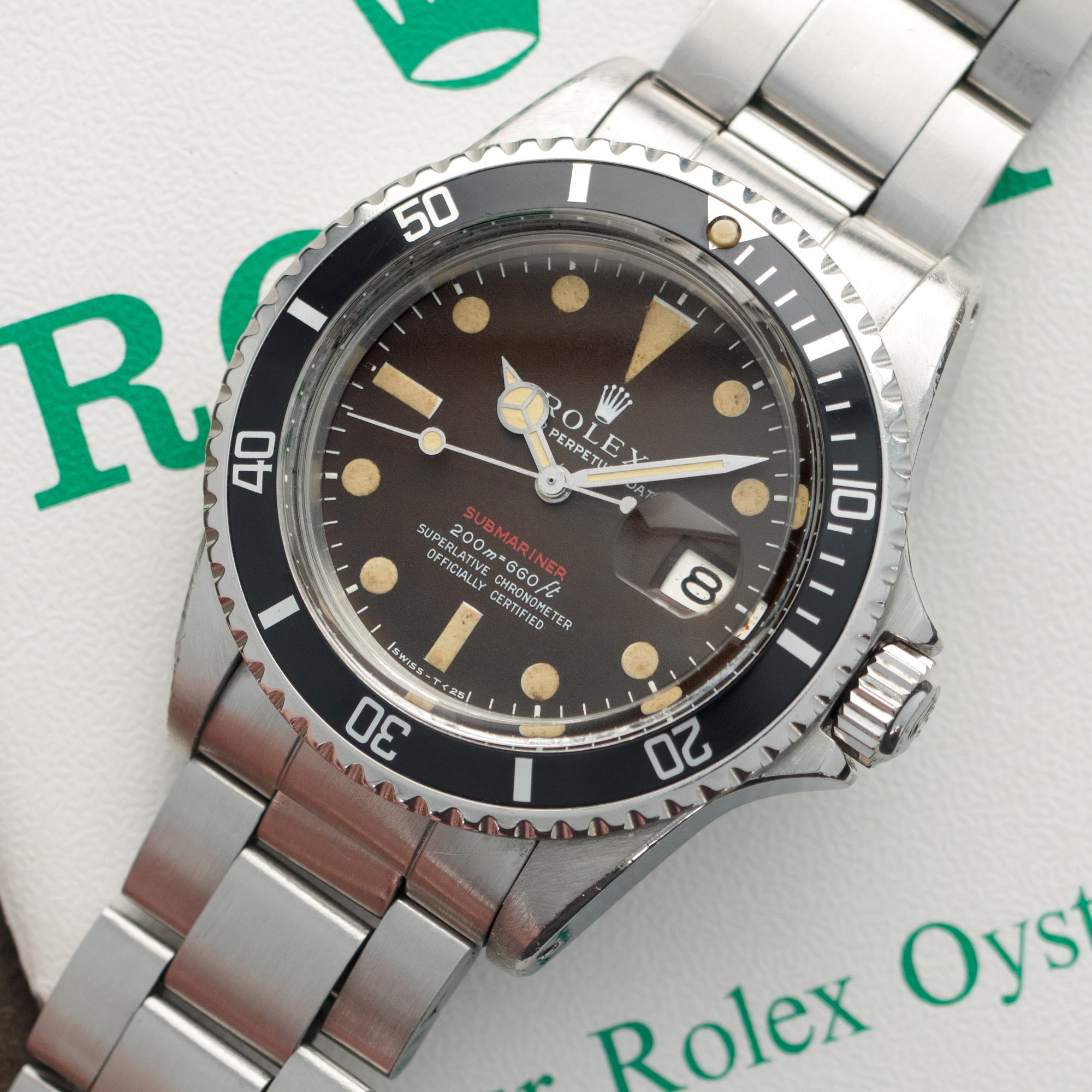 Rolex - Rolex Red Submariner Tropical Brown Watch Ref. 1680, with Original Box and Papers - The Keystone Watches