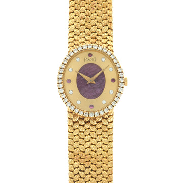 Piaget Yellow Gold Ruby Diamond Watch, Circa 1970s