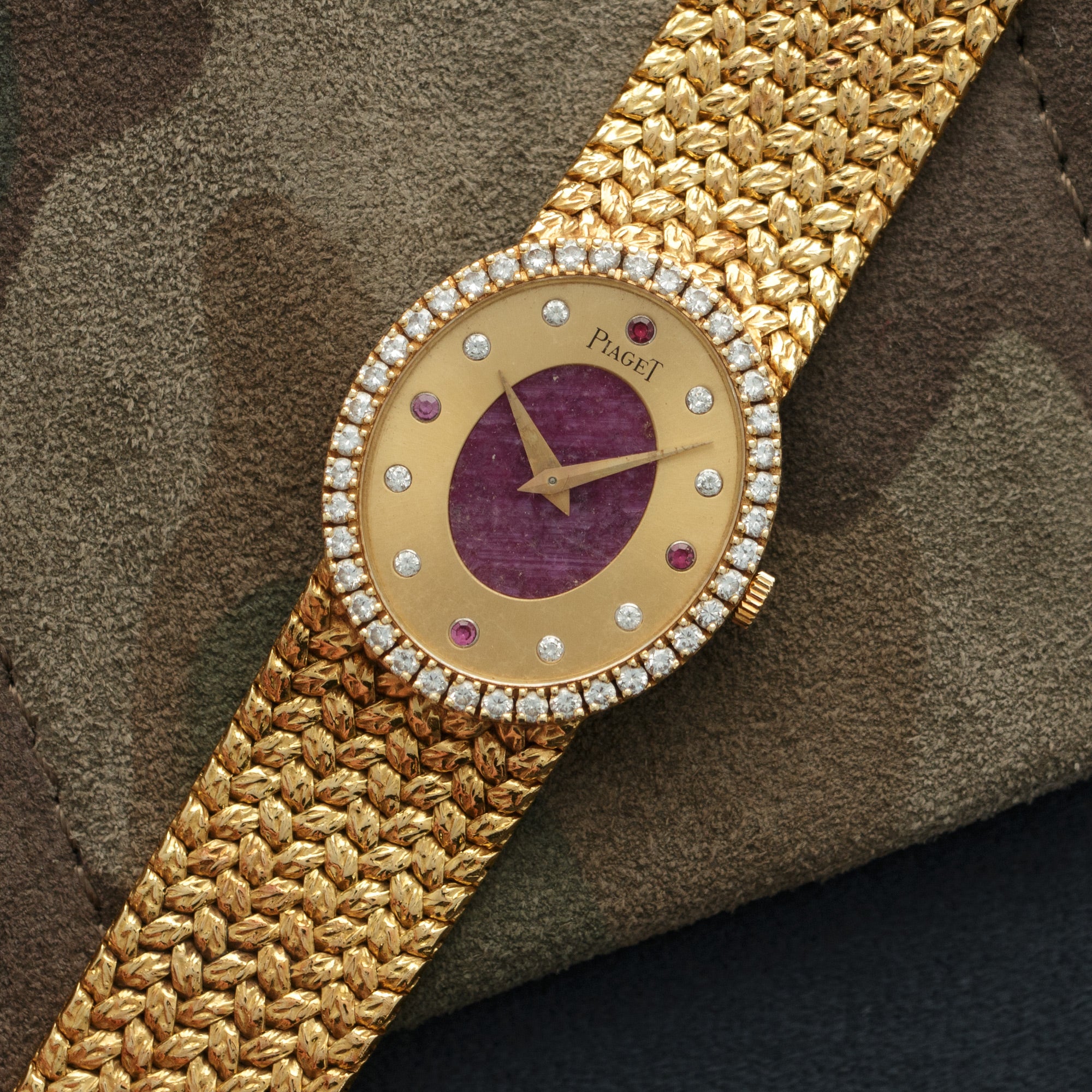 Piaget - Piaget Yellow Gold Ruby Diamond Watch, Circa 1970s - The Keystone Watches