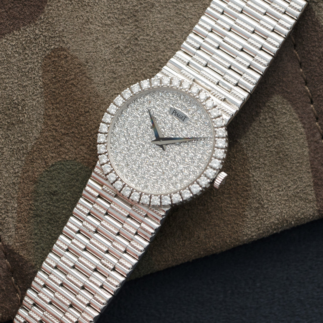 Piaget White Gold Pave Diamond Watch, Circa 1980s