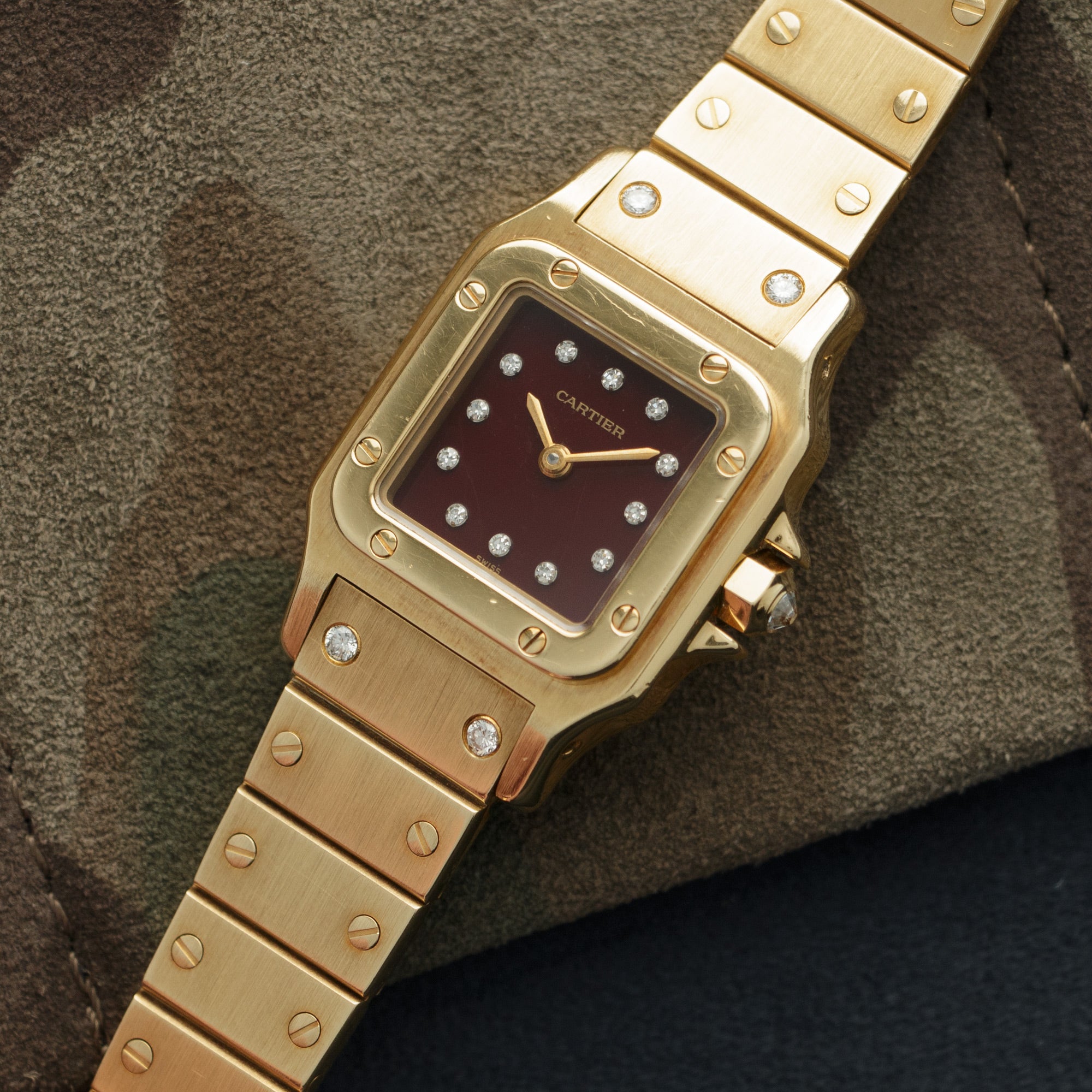 Cartier - Cartier Yellow Gold Santos Diamond Watch - The Keystone Watches